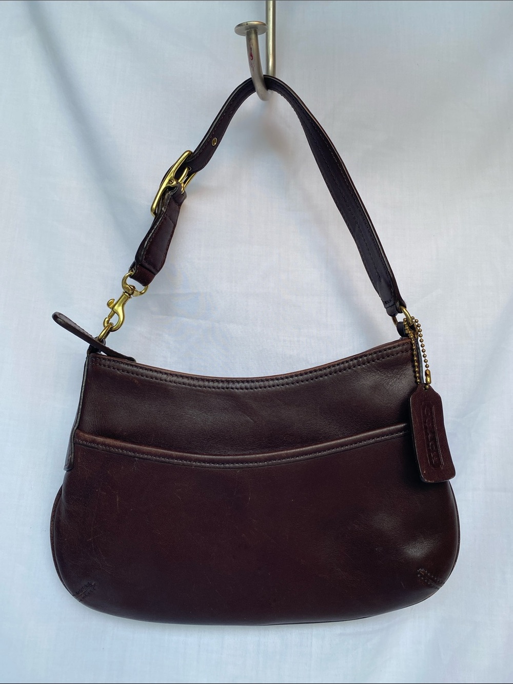 Vintage Coach 9295 Y2K Legacy West Demi Pouch Brown Leather Shoulder Bag